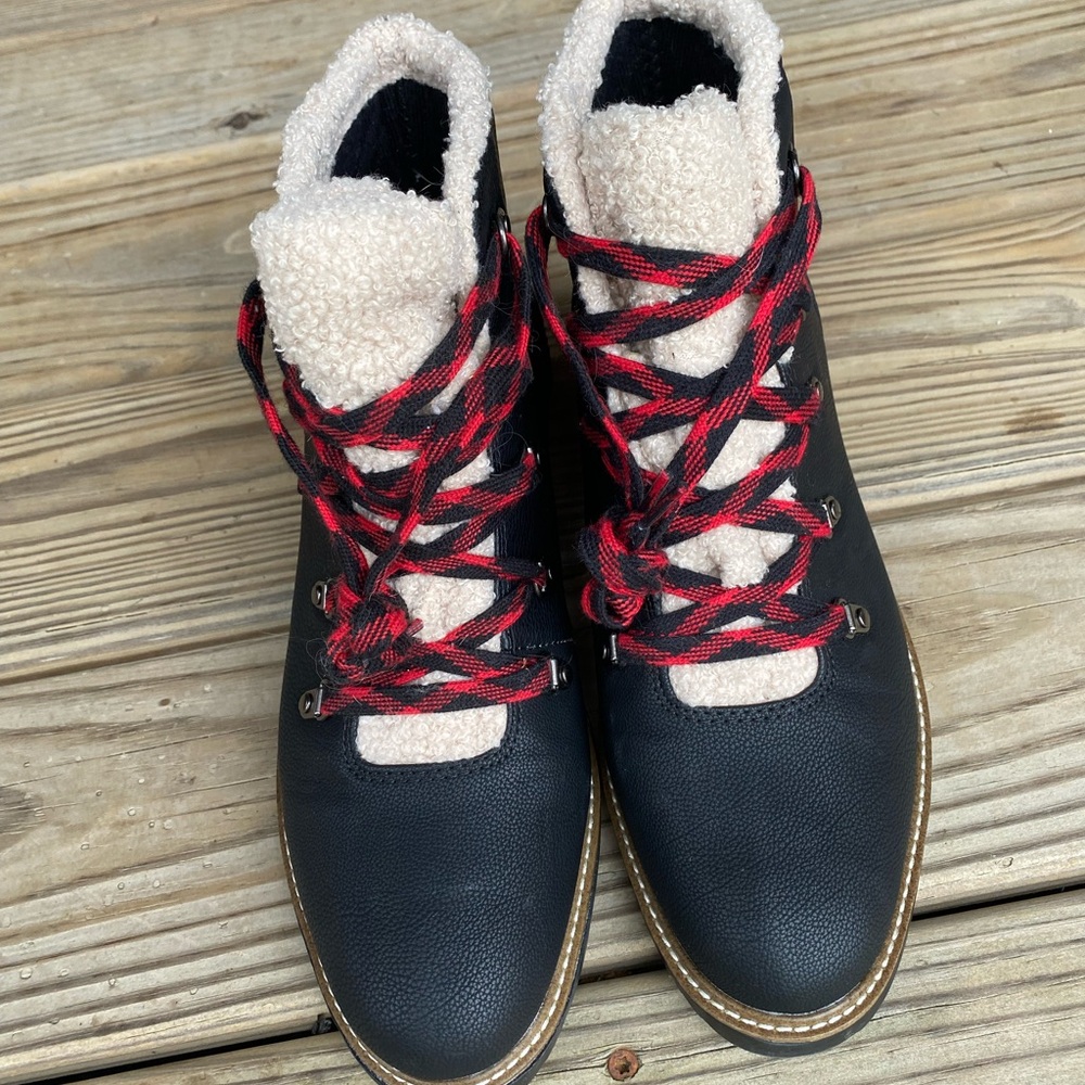 Dr. Scholl's Black and Red Moto Boots